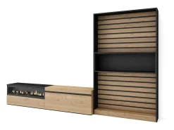Clearance Skraut Home Conjunto de móveis TV, 310x35x186cm, Para televisores até 80