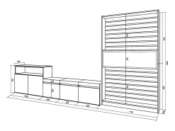 Móvel De Tv*Skraut Home Conjunto de móveis TV, 360x35x186cm, Para televisores até 65