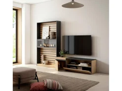 Móvel De Tv|Skraut Home Conjunto de móveis TV, 260x35x186cm, Para televisores até 65