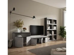 Móvel De Tv|Skraut Home Conjunto de móveis TV, 370x35x186cm, Para televisores até 65