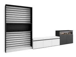 Skraut Home Conjunto de móveis TV, 360x35x186cm, Para televisores até 65