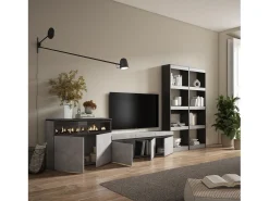 Skraut Home Conjunto de móveis TV, 370x35x186cm, Para televisores até 65