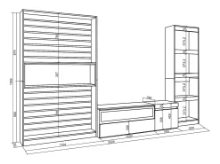 Móvel De Tv*Skraut Home Conjunto de móveis TV, 320x35x186cm, Lareira eléctrica, Carvahlo e preto Natural claro