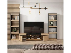 Móvel De Tv|Skraut Home Conjunto de móveis TV, 320x35x186cm, Para televisores até 80