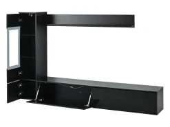 Conjunto de móvel de TV 3 peças - Móvel de TV + vitrina de parede + prateleira de parede - con iluminação LED -^ Móvel De Tv