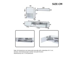 Móvel De Tv*ModernLuxe Conjunto de móvel para TV 3 peças - móvel para TV + móvel de parede + prateleira de parede - com iluminação LED e acabamento brilhante - Branco