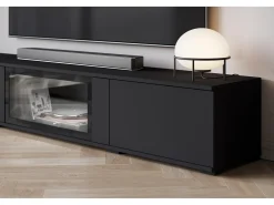 Conjunto de sala moderno com LED mate 2 vitrinas e móvel de TV 180 cm mate^ Móvel De Tv