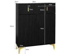 Online Merax Conjunto de sapateira com sapateira, cabideiro - 60,5x35,2x180,5 cm + 83x35x101 cm - Aglomerado - Preto