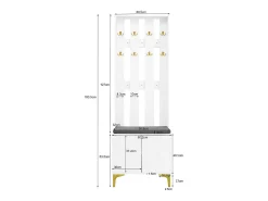 Móvel De Arrumação|Sapateira|Hauss Spole Conjunto de sapateira e bengaleiro - 4 portas, 2 gavetas, banco e ganchos - e dourado Branco