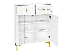 Móvel De Arrumação|Sapateira|Hauss Spole Conjunto de sapateira e bengaleiro - 4 portas, 2 gavetas, banco e ganchos - e dourado Branco