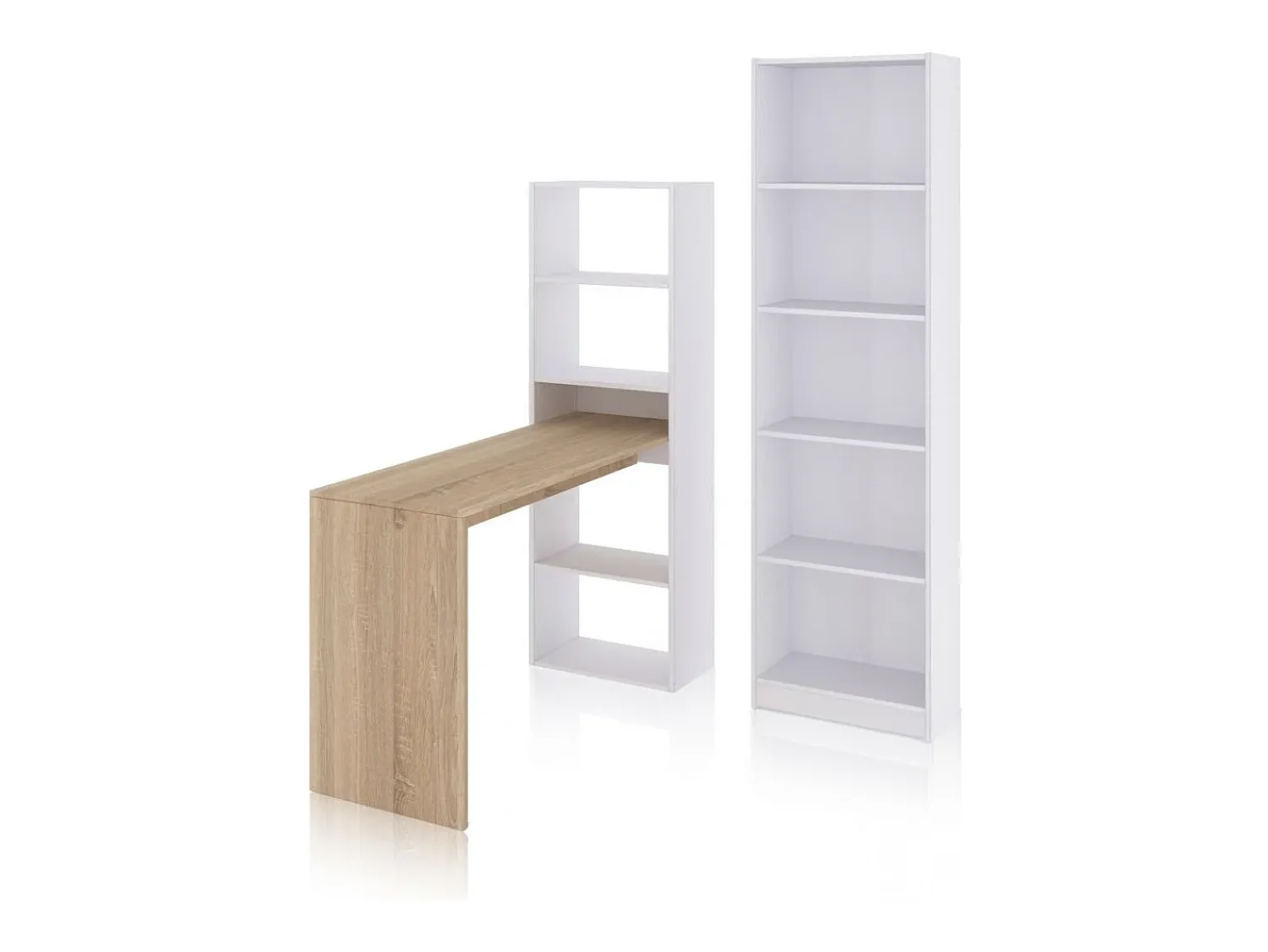 Clearance duehome Conjunto de secretária e prateleiras Cosmic Plus Natural claro