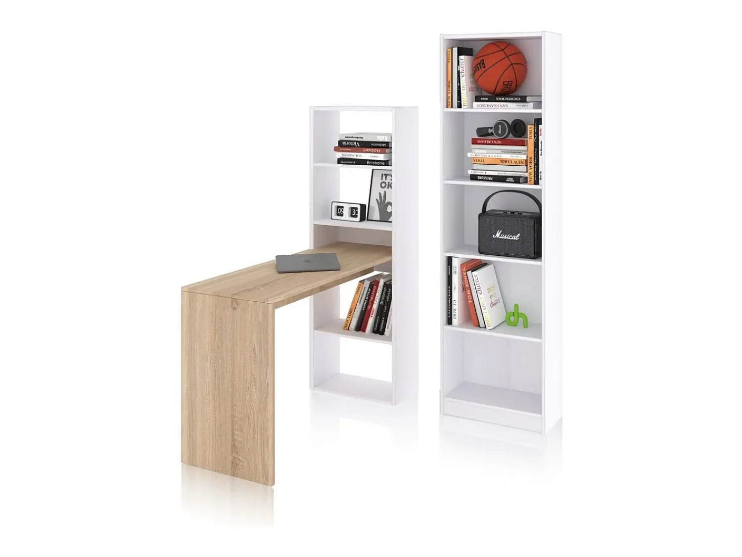 Clearance duehome Conjunto de secretária e prateleiras Cosmic Plus Natural claro