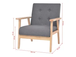 Sofá|Helloshop26 Conjunto de sofá de 2 lugares para sala de estar sala de jantar casa ambientes internos tecido cinza escuro 02_0020126 Cinzento