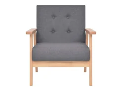 Sofá|Helloshop26 Conjunto de sofá de 2 lugares para sala de estar sala de jantar casa ambientes internos tecido cinza escuro 02_0020126 Cinzento
