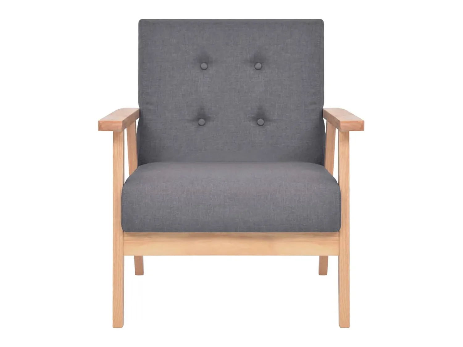 Sofá|Helloshop26 Conjunto de sofá de 2 lugares para sala de estar sala de jantar casa ambientes internos tecido cinza escuro 02_0020126 Cinzento