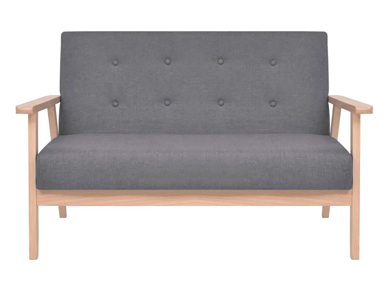 Helloshop26 Conjunto de sofá de 3 lugares para sala de estar sala de jantar casa ambientes internos tecido cinza escuro 02_0020267^ Sofá