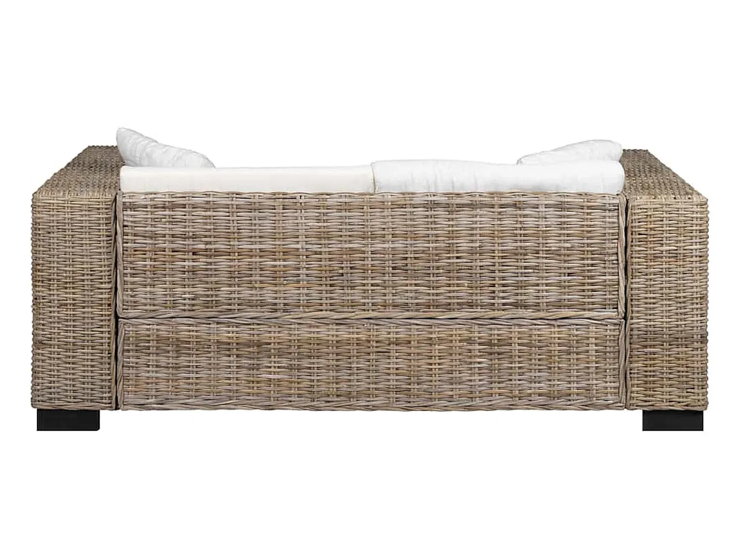 vidaxl Conjunto de sofá de 2 lugares, 7 pcs, vime genuíno^ Sofá