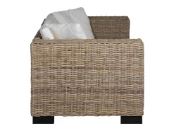 vidaxl Conjunto de sofá de 2 lugares, 7 pcs, vime genuíno^ Sofá