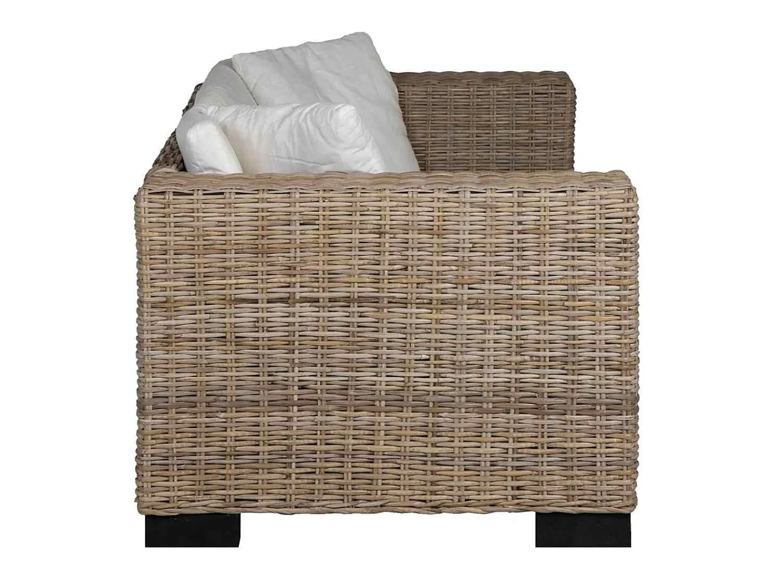vidaxl Conjunto de sofá de 2 lugares, 7 pcs, vime genuíno^ Sofá