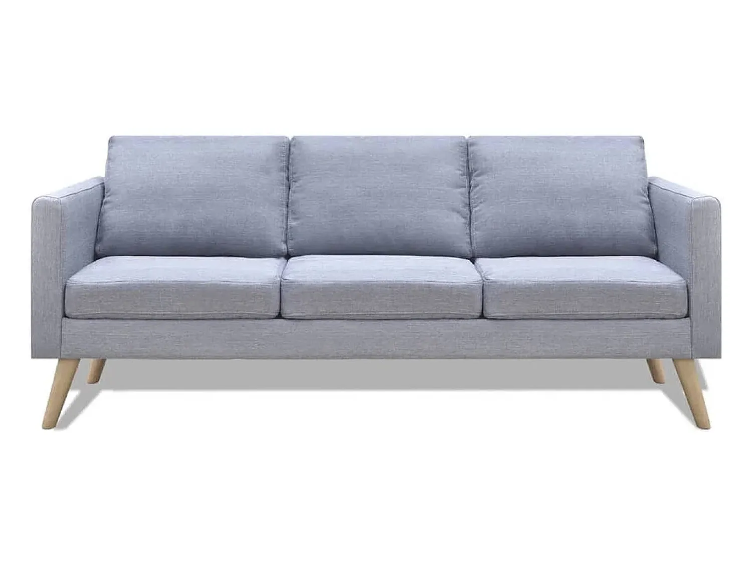 Helloshop26 Conjunto de sofá de 2 lugares para sala de estar/sala de TV/interior residencial e conjunto de sofá de 3 lugares em tecido cinza claro 02_0020260^ Sofá
