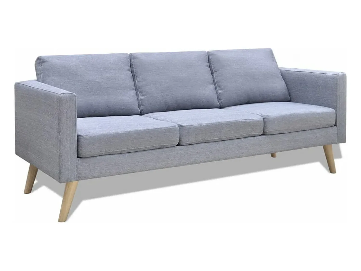 Helloshop26 Conjunto de sofá de 2 lugares para sala de estar/sala de TV/interior residencial e conjunto de sofá de 3 lugares em tecido cinza claro 02_0020260^ Sofá
