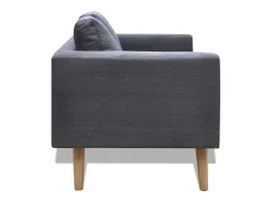 New Helloshop26 Conjunto de sofá de 2 lugares para sala de estar sala de TV ou casa para uso interno e conjunto de sofá de 3 lugares em tecido cinza escuro 02_0019693 Cinzento