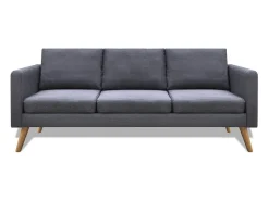 New Helloshop26 Conjunto de sofá de 2 lugares para sala de estar sala de TV ou casa para uso interno e conjunto de sofá de 3 lugares em tecido cinza escuro 02_0019693 Cinzento