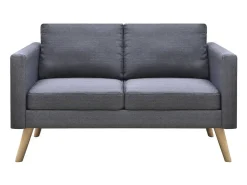 New Helloshop26 Conjunto de sofá de 2 lugares para sala de estar sala de TV ou casa para uso interno e conjunto de sofá de 3 lugares em tecido cinza escuro 02_0019693 Cinzento