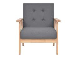 Helloshop26 Conjunto de sofá de 2 lugares para sala de estar sala de visitas casa ambientes internos tecido cinza escuro 02_0019653^ Sofá