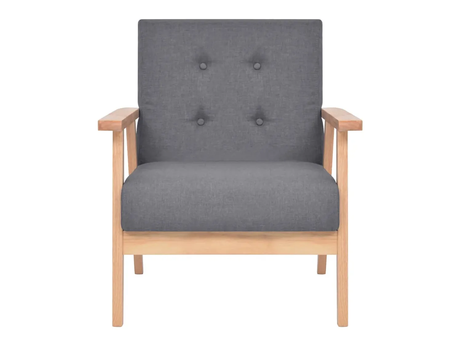 Helloshop26 Conjunto de sofá de 2 lugares para sala de estar sala de visitas casa ambientes internos tecido cinza escuro 02_0019653^ Sofá