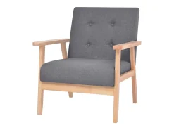Helloshop26 Conjunto de sofá de 2 lugares para sala de estar sala de visitas casa ambientes internos tecido cinza escuro 02_0019653^ Sofá