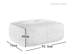 DripeX Conjunto de Sofá Modular de Veludo Cannelado: Ottomã - 92.5x75x44cm - Verde