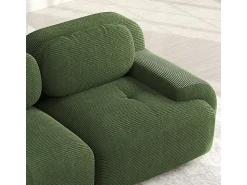 DripeX Conjunto de Sofá Modular de Veludo Cannelado: Ottomã - 92.5x75x44cm - Verde