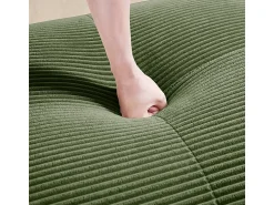 DripeX Conjunto de Sofá Modular de Veludo Cannelado: Ottomã - 92.5x75x44cm - Verde