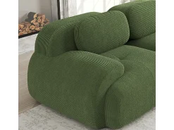 DripeX Conjunto de Sofá Modular de Veludo Cannelado: Ottomã - 92.5x75x44cm - Verde