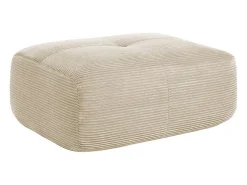 Sofá|DripeX Conjunto de Sofá Modular de Veludo Cannelado: Ottomã - 92.5x75x44cm - Bege
