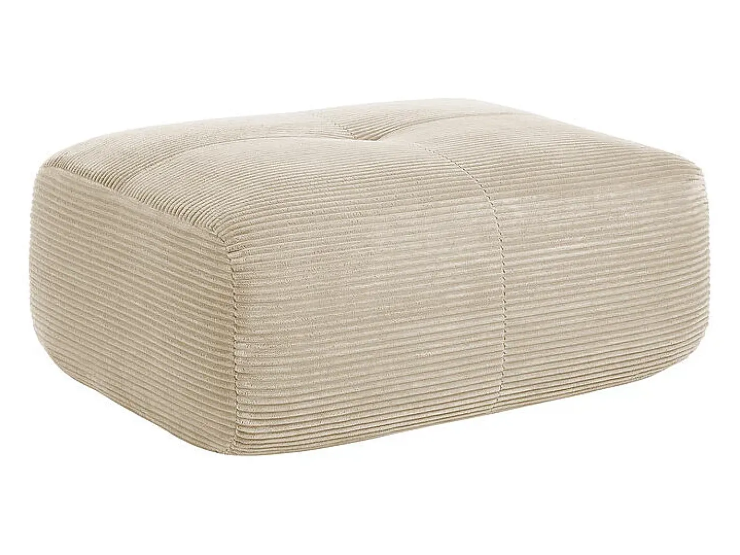 Sofá|DripeX Conjunto de Sofá Modular de Veludo Cannelado: Ottomã - 92.5x75x44cm - Bege