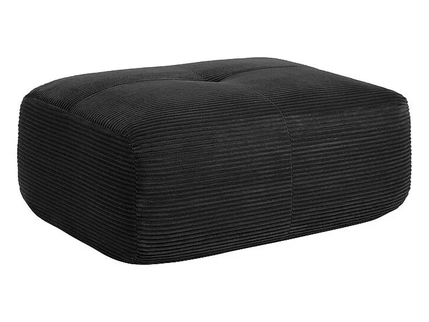 Sofá|DripeX Conjunto de Sofá Modular de Veludo Cannelado: Ottomã - 92.5x75x44cm - Preto