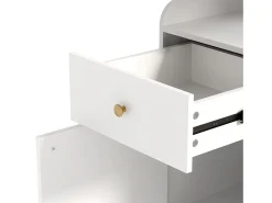 Móvel De Entrada*ModernLuxe Conjunto de vestiário de entrada 105x38x180 cm - com espelho - com ganchos ajustáveis - 2 gavetas e 1 porta - Branco