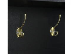 Móvel De Entrada|ModernLuxe Conjunto de vestiário de entrada 75x35x195 cm - com móvel para sapatos e ganchos - com prateleiras - Preto