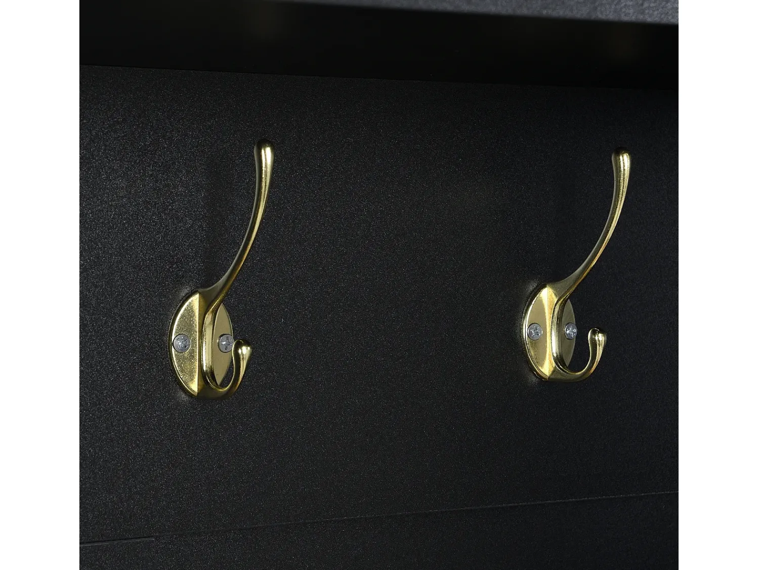 Móvel De Entrada|ModernLuxe Conjunto de vestiário de entrada 75x35x195 cm - com móvel para sapatos e ganchos - com prateleiras - Preto