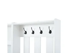 Móvel De Entrada*ModernLuxe Conjunto de vestiário de entrada 110x35x175.5 cm - Móvel para sapatos e banco de sapatos - ganchos e painel perfurado - Branco