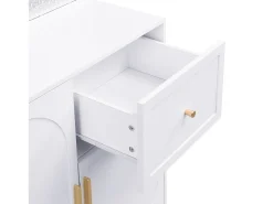 Móvel De Entrada|ModernLuxe Conjunto de vestiário de entrada 80x35x175.5 cm - 2 portas e 1 gaveta - com 3 ganchos - Prateleiras ajustáveis - MDF - Branco