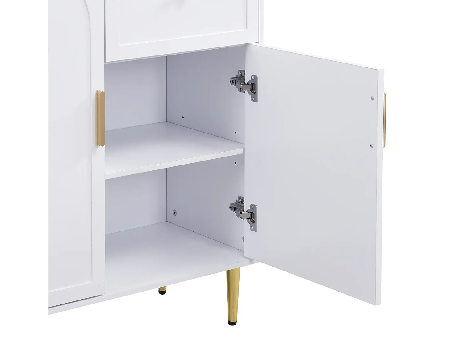 Móvel De Entrada|ModernLuxe Conjunto de vestiário de entrada 80x35x175.5 cm - 2 portas e 1 gaveta - com 3 ganchos - Prateleiras ajustáveis - MDF - Branco