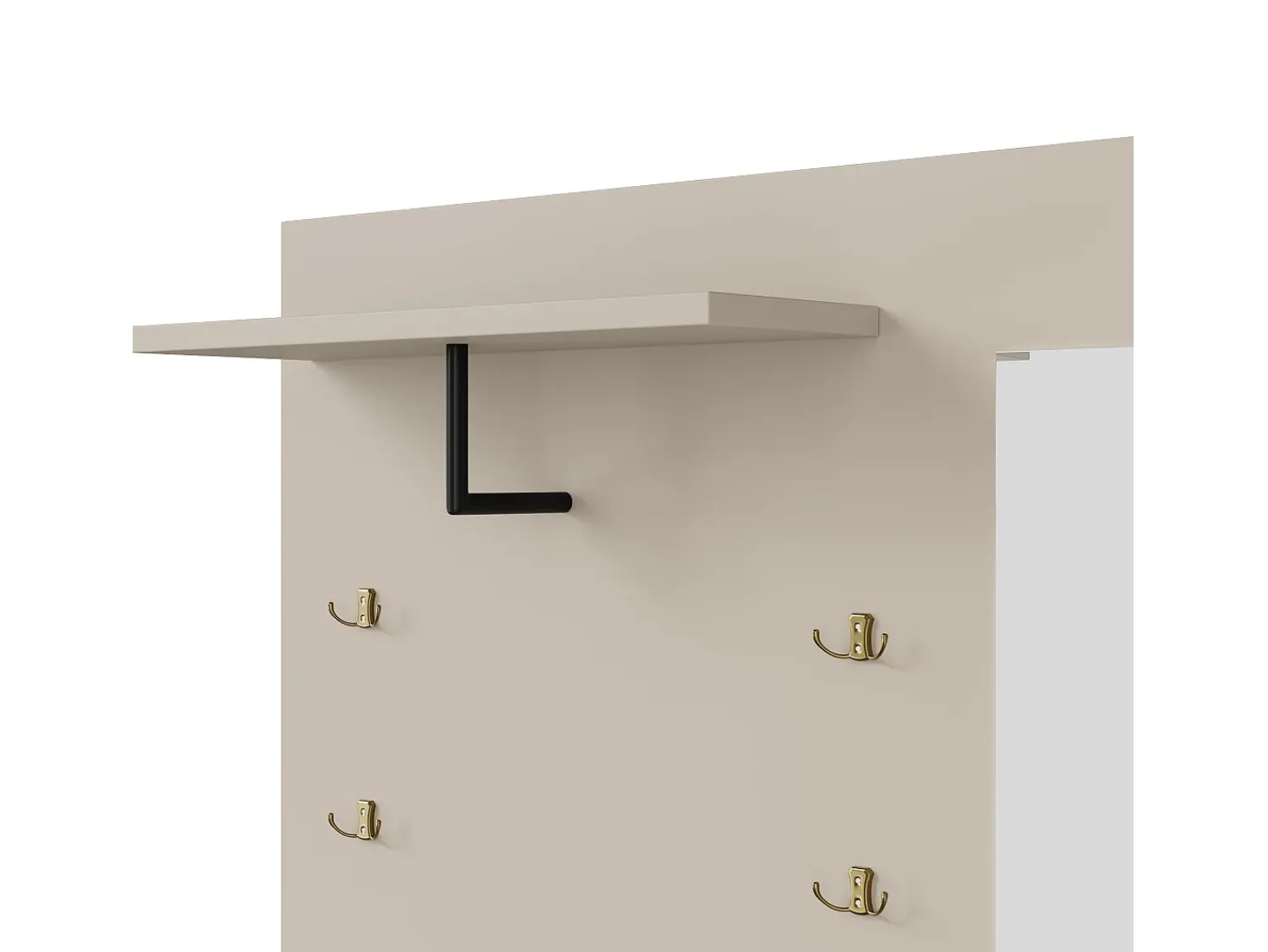 Online ModernLuxe Conjunto de vestiário de entrada 110x37x185,5 cm - com espelho e ganchos - Móvel para sapatos e banco calçadeiro - Bege Branco