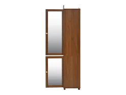 ModernLuxe Conjunto de vestiário de entrada - 115,5x38,5x194,5 cm - con espelho e varal aberto - 1 gaveta e 2 portas - MDF - Cor nogueira^ Móvel De Entrada