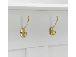Móvel De Entrada|ModernLuxe Conjunto de vestiário de entrada 75x35x195 cm - com móvel para sapatos e ganchos - com prateleiras - Branco