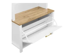 Móvel De Entrada|ModernLuxe Conjunto de vestiário de entrada 75x35x195 cm - com móvel para sapatos e ganchos - com prateleiras - Branco