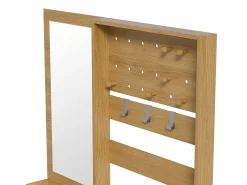 Outlet ModernLuxe Conjunto de vestiário de entrada 105x38x180 cm - com espelho - com ganchos ajustáveis - 2 gavetas e 1 porta - Natural Natural claro