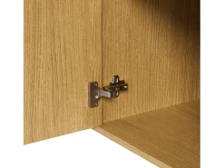 Outlet ModernLuxe Conjunto de vestiário de entrada 105x38x180 cm - com espelho - com ganchos ajustáveis - 2 gavetas e 1 porta - Natural Natural claro